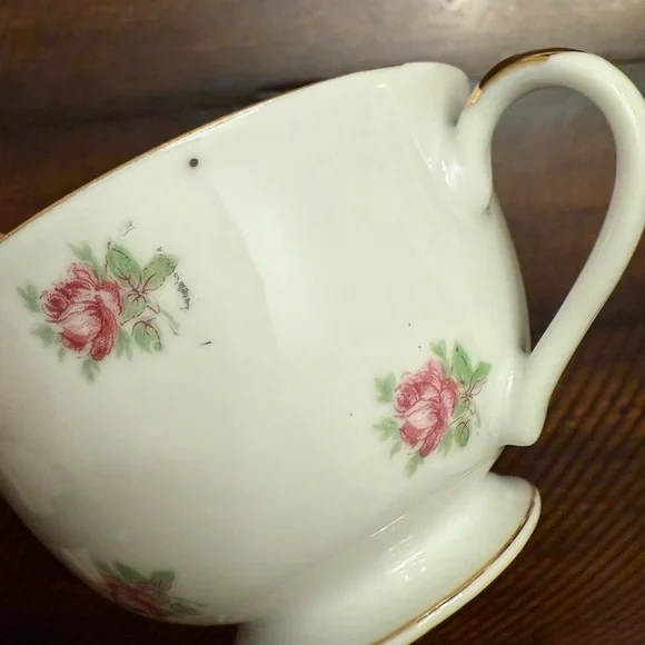 Vintage Spring Rose Teacup + Saucer • 6 pieces - Picture 9 of 11